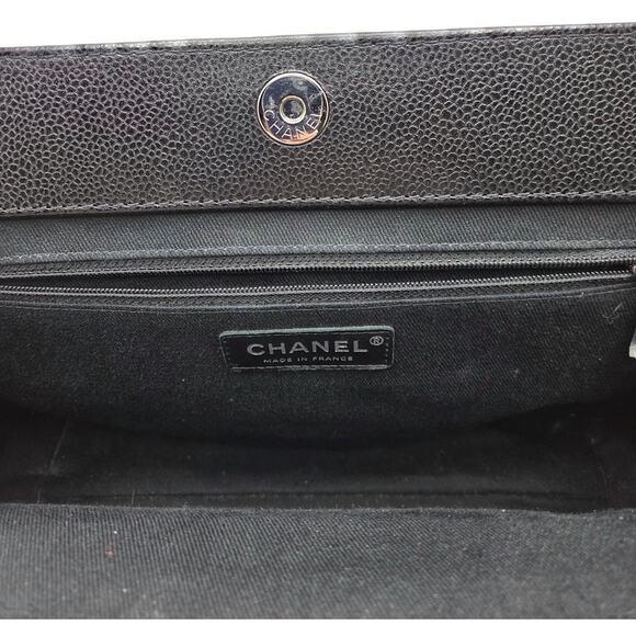 Chanel Grand Shopping Tote Handbag Black Caviar Leather Silver Hardware 13C GST - Picture 13 of 16